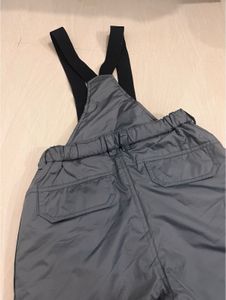 unisex Grey cargo peep Pants with Suspenders