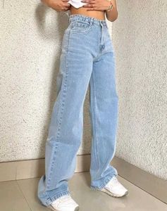 Light Wash Wide Leg Denim Jeans