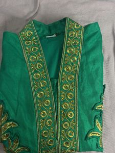 Green Embroidered Kurta Set
