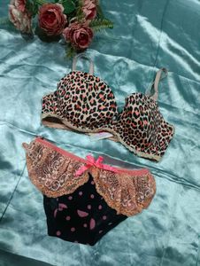 Victoria's secret Leopard Print Bra &amp; Panty Set