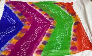 Chiffon tie dye+ bandhni dupatta