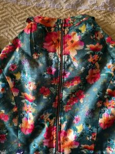 Floral Halter Neck Cold Shoulder Blouse