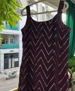 Elegant Burgundy Kurta Set with Dupatta