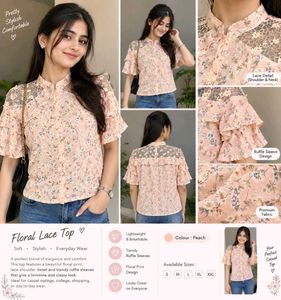 Floral Lace Top Korean xl to