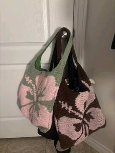 Crochet Hibiscus 🌺 Tote Bag