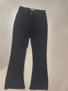 Black Flared Denim Jeans
