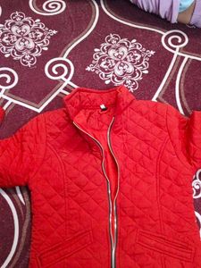 Red Quilted Jacket With 🎁Freebie