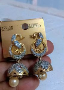Peacock Design Jhumka Earrings