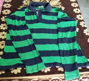 Striped Long Sleeve Polo Shirt