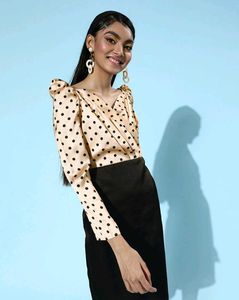 MISH Vintage Polka Dot Satin Midi Dress