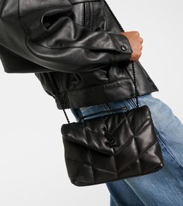 Saint Laurent Black Leather Puffer Bag