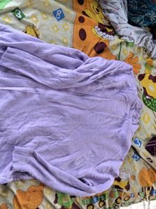 Lavender Ribbed Mock Neck Sweater