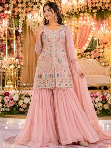 Embroidered Sharara Set with Dupatta
