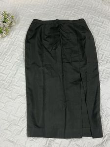 Tailored brownish grey Pencil Skirt with Slit