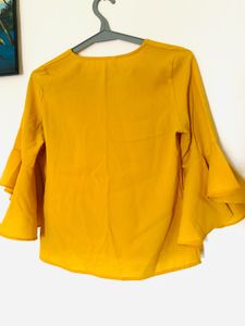 Mustard Yellow Bell Sleeve Top