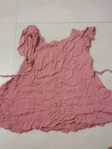 Pink Lace Detail Kurta