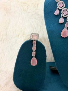 ⚡️Premium Pink Monalisa AD Necklace Set⚡️