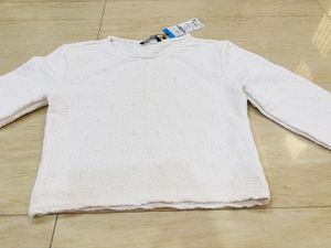 White Textured Long Sleeve Top Zudio