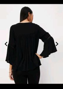 Embroidered Black Top /Tunic