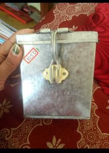 Vintage Metal Lock Box(piggy bank)
