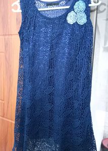 Navy Blue Lace Dress