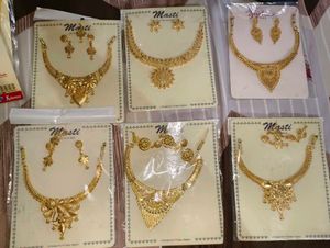 Elegant Gold-Tone Necklace and Earring Set