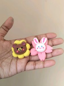 Kawaii Flower Bear & Bunny Charms