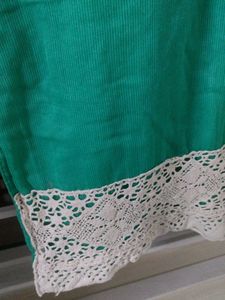 Size XS Green Embroidered Kurta with Dupatta