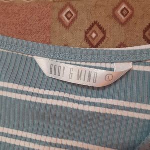 Blue Striped Cropped Top