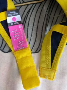 Floret Navy Blue &amp; Yellow Bra
