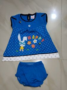 Cute Blue Bunny Dress Set