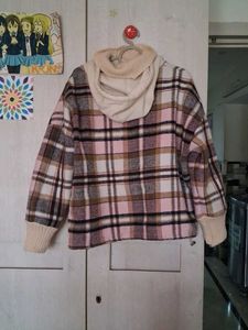 unisex Plaid Hoodie Sweatshirt