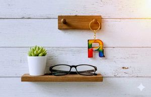 Rainbow Letter Keychain customized