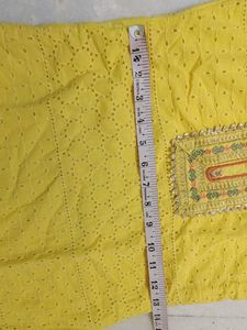 Bright Yellow Chikankari Kurta Set