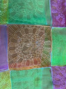 Embroidered Dupatta With Durga Face