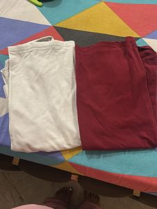 Two Men's Polo Shirts - White &amp; Maroon