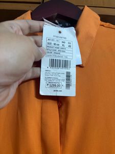 🆕 “MADAME” Vibrant Orange Button-Up Shirt