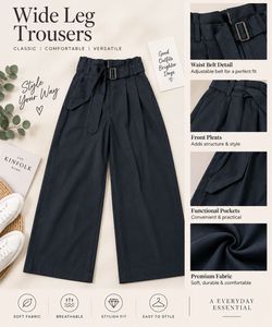 Stylish Wide Leg Belted Pants