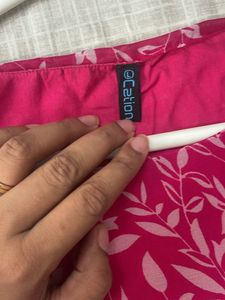 Cation Pink Front Slit Kurta