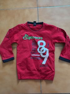 Boys Red Full Sleeves Tshirt