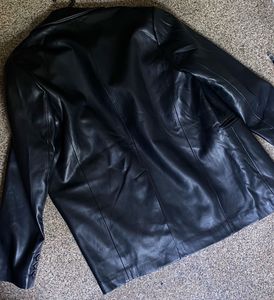 Mango oversize leather jacket