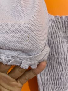 Smocked Puff Sleeve Square Neck Top