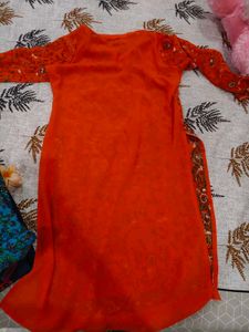 Navy Blue Floral Kurta