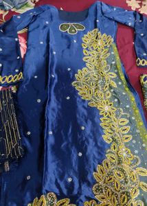 Embellished Blue Kurta Set