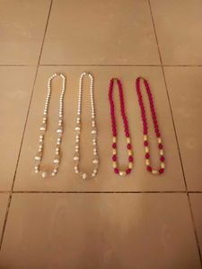 New Unused Set of 4 Beaded Necklaces Haar Mala
