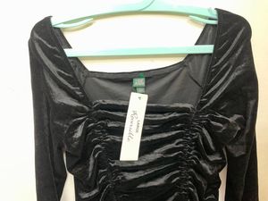 Square Neck Black Dress