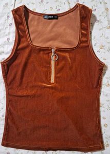 Y2K Velvet Zip Tank Top
