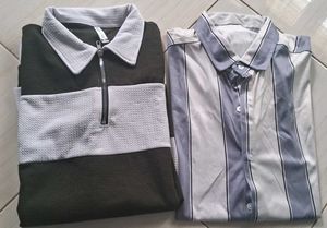 Bundle: Striped Polo &amp; Button-Up Shirt
