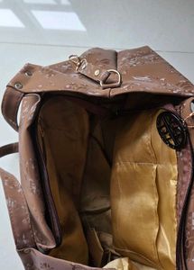 Stylish Brown Floral Print Hobo Bag