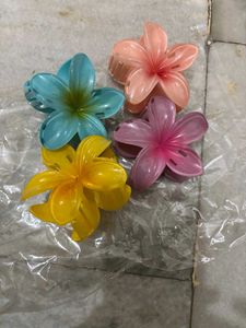 Colorful Flower Hair Clips (4)